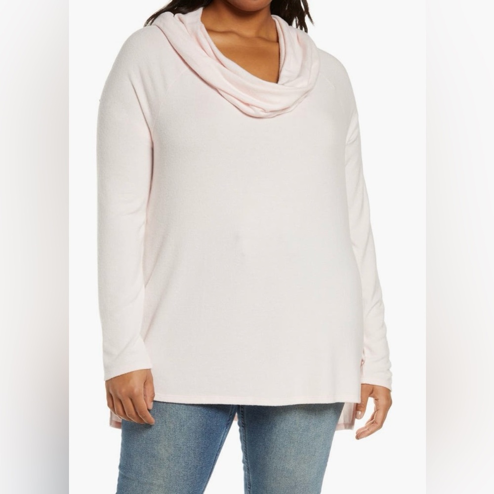 **5 for $25**Sz 3X cowl neck light pink sweater. Very good used condition.